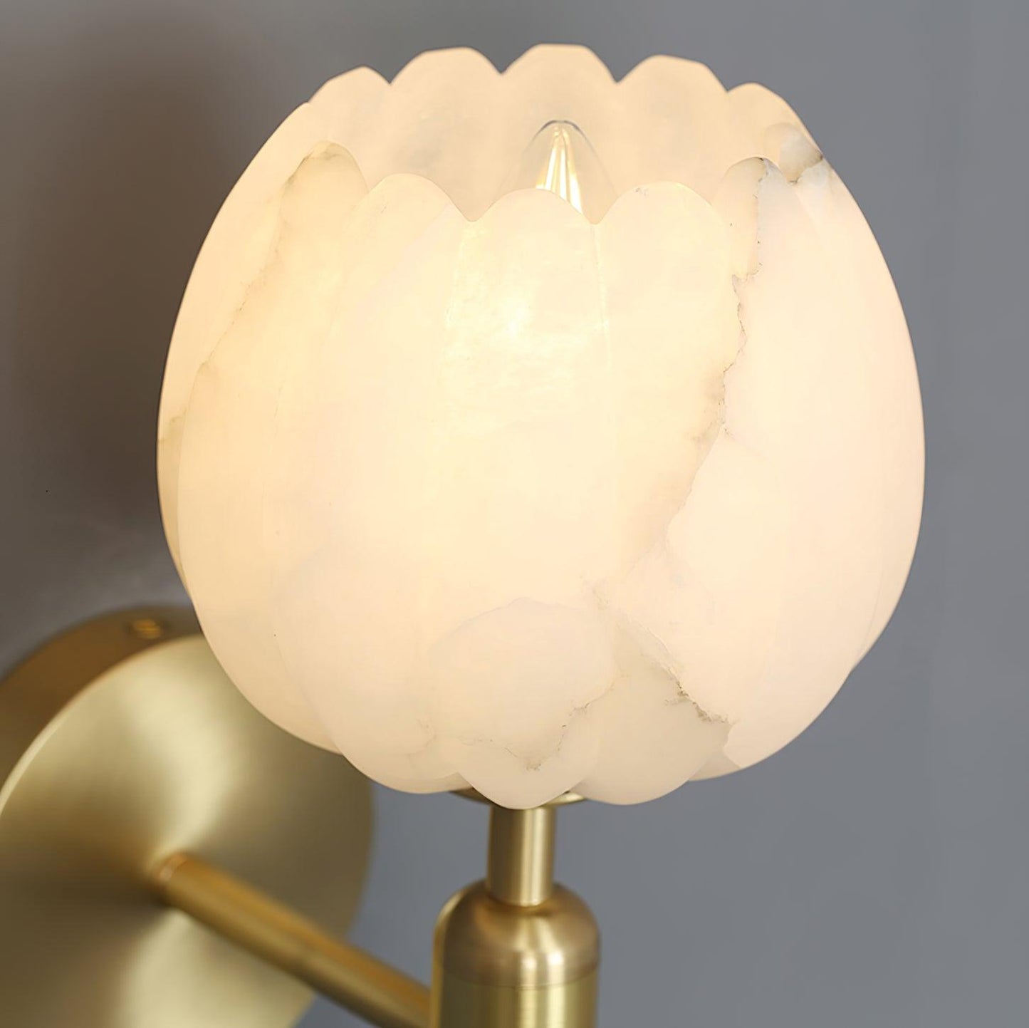 Lyhose | Botanical Alabaster Stone Floral Sculpture Wall Light