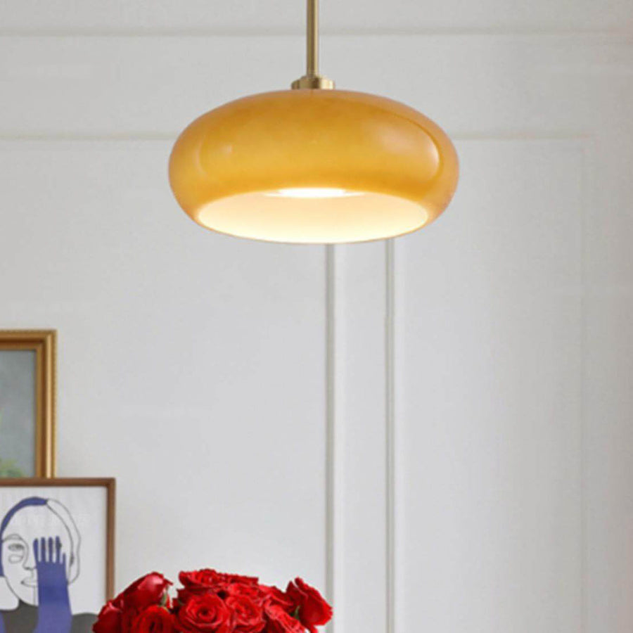 Vitrea | Retro Glossy Dome Semi Flush Ceiling Light