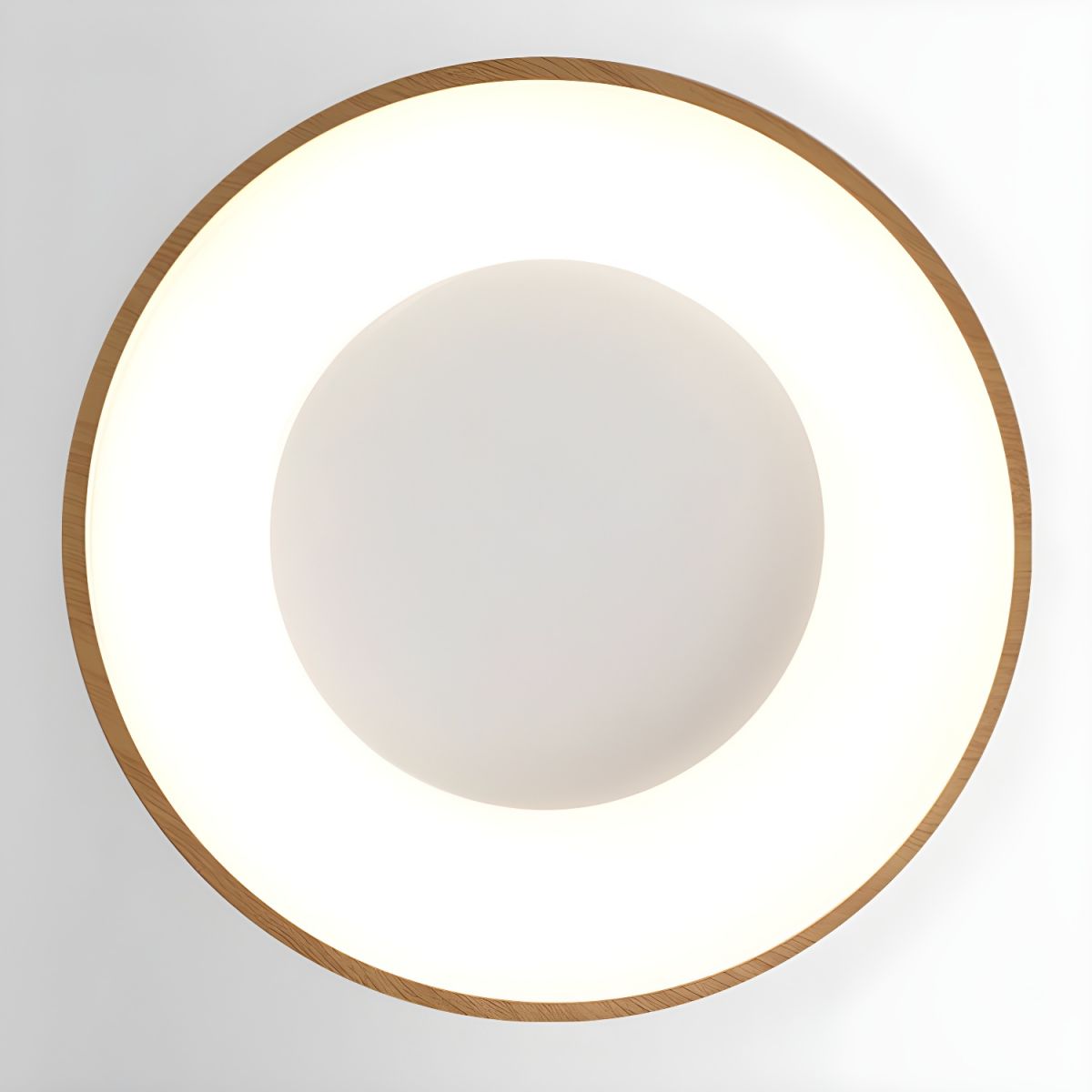 Lythara | Nordic Wood Flush Mount Circular LED Ceiling Light