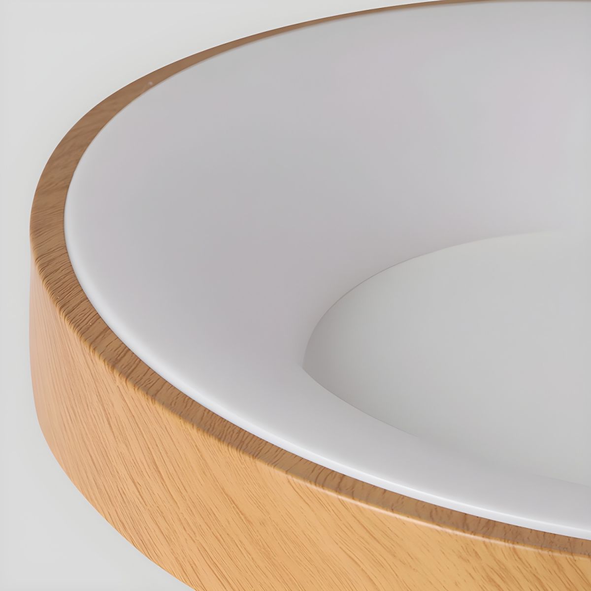 Lythara | Nordic Wood Flush Mount Circular LED Ceiling Light
