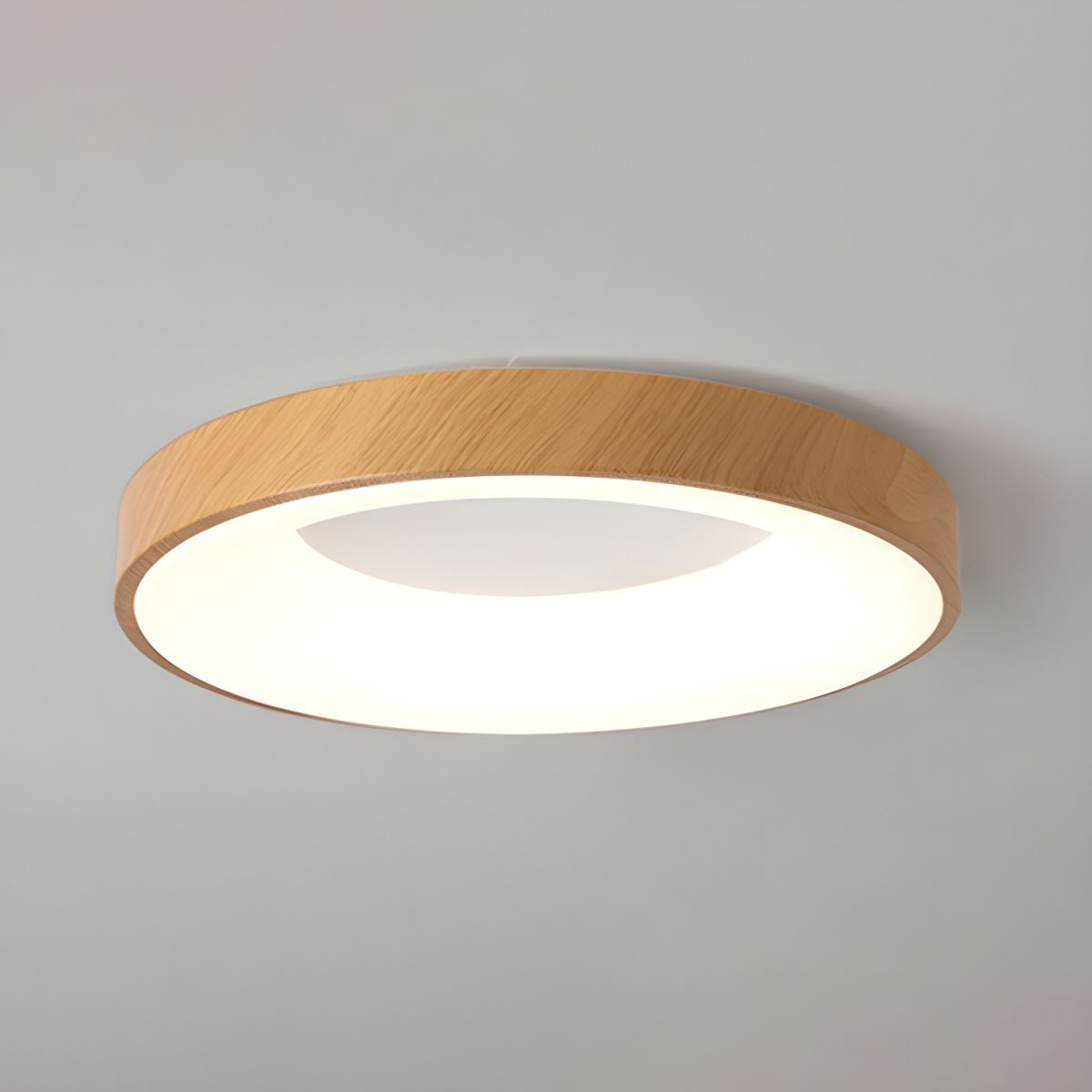 Lythara | Nordic Wood Flush Mount Circular LED Ceiling Light