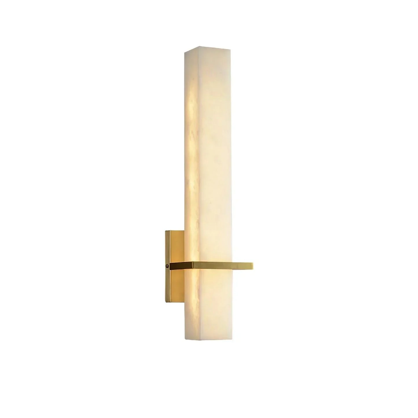 Litta | Luxury Cuboid White Alabaster and Brass Wall Light