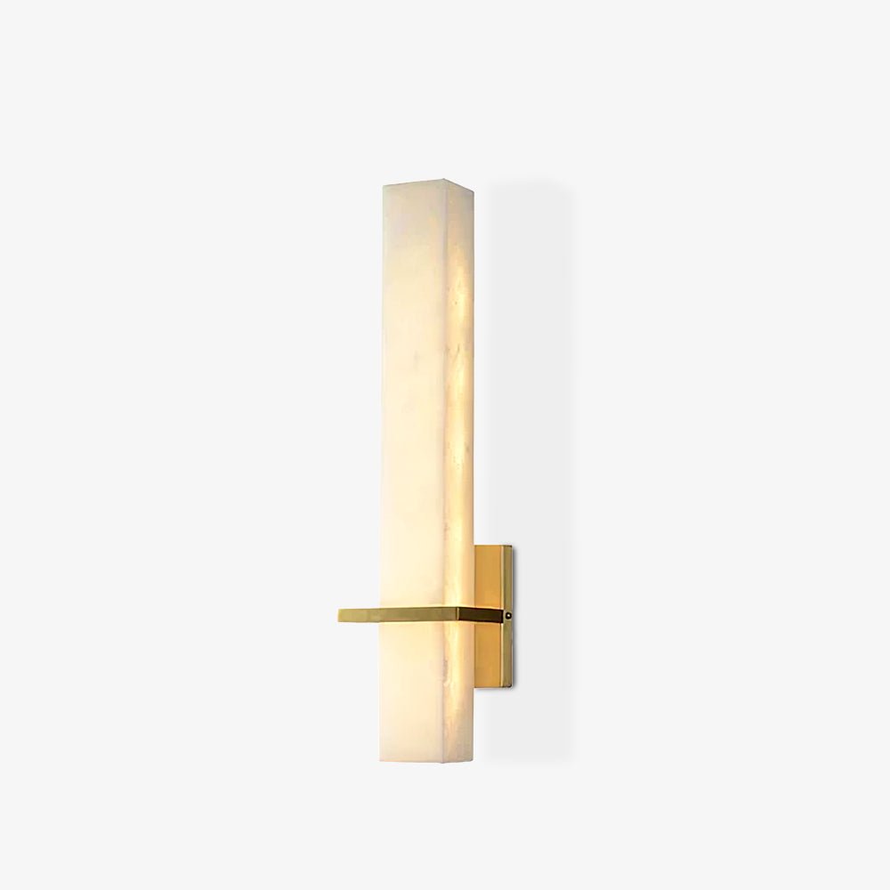 Litta | Luxury Cuboid White Alabaster and Brass Wall Light