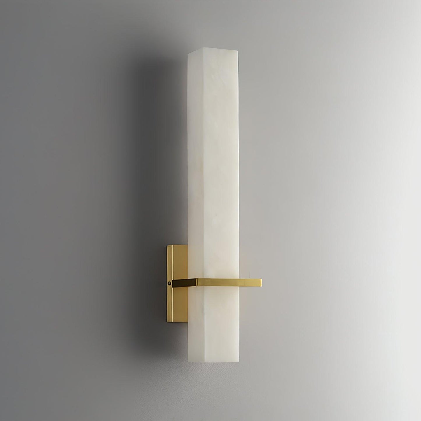 Litta | Luxury Cuboid White Alabaster and Brass Wall Light