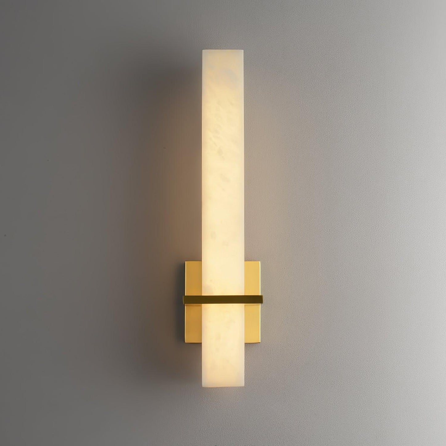 Litta | Luxury Cuboid White Alabaster and Brass Wall Light