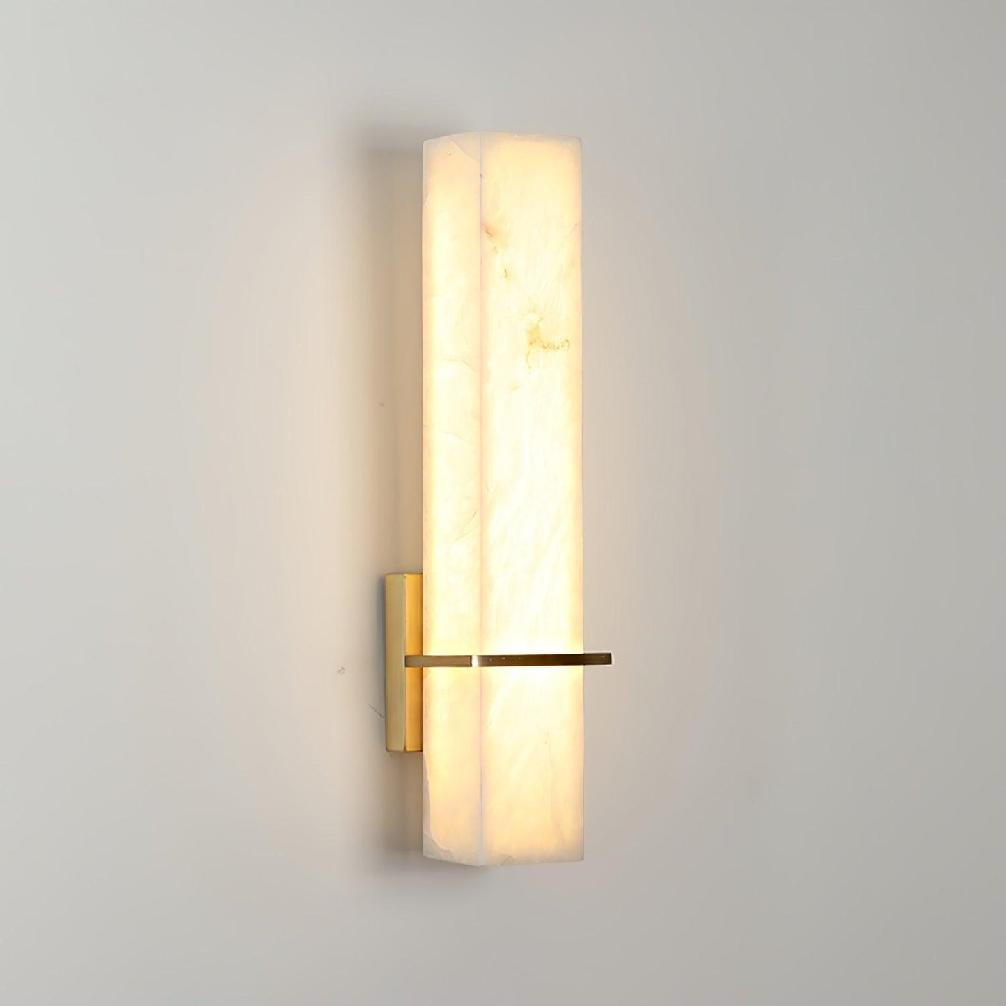 Litta | Luxury Cuboid White Alabaster and Brass Wall Light