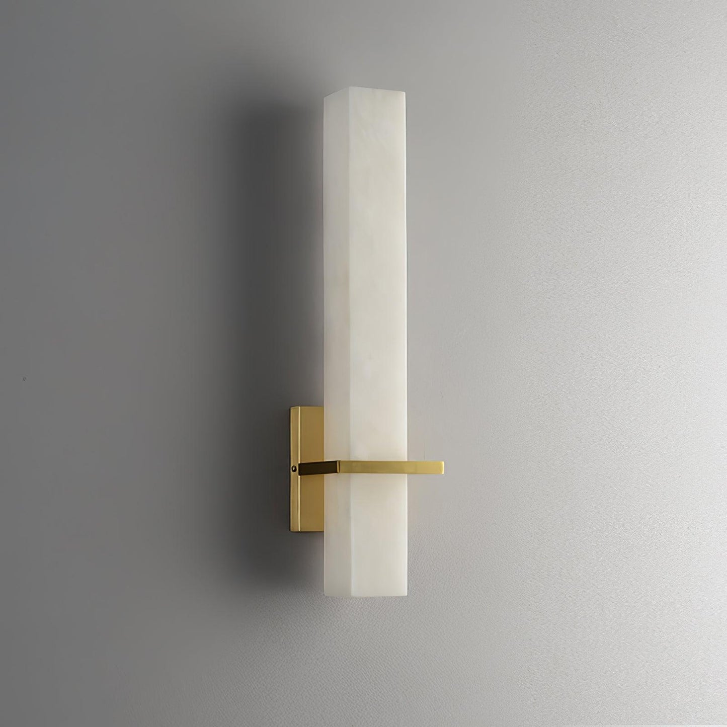 Litta | Luxury Cuboid White Alabaster and Brass Wall Light