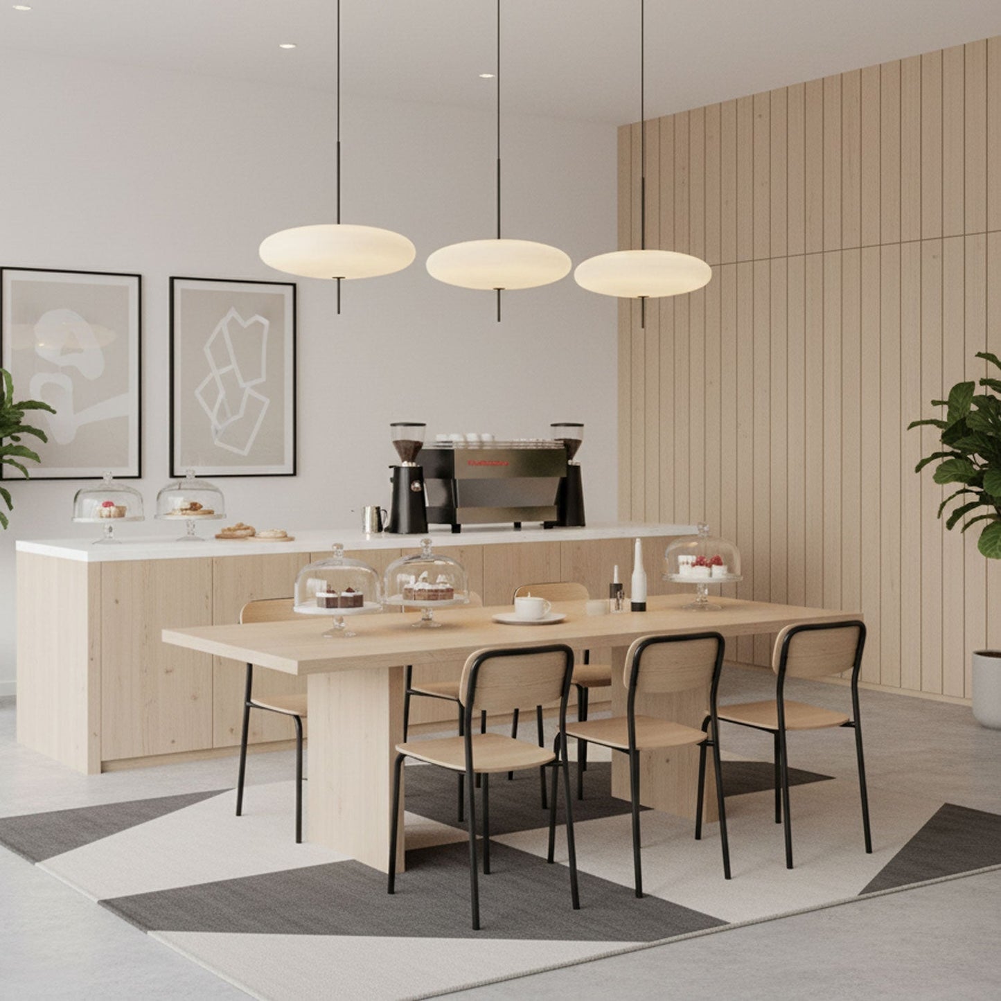 Belthorim | Opalescent Disc Silhouette Minimalist Pendant Light