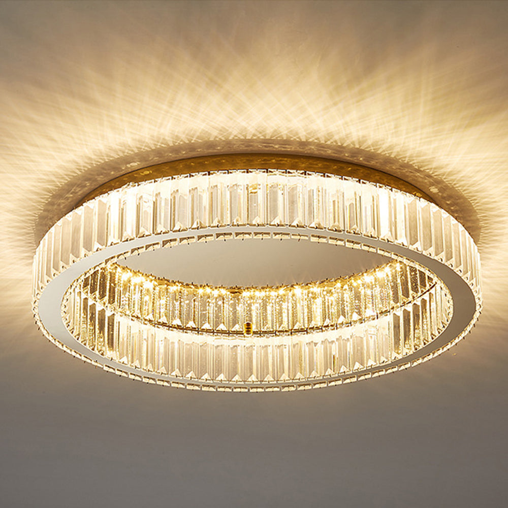 Aure | Elegant Golden Crystal Ring Ceiling Light
