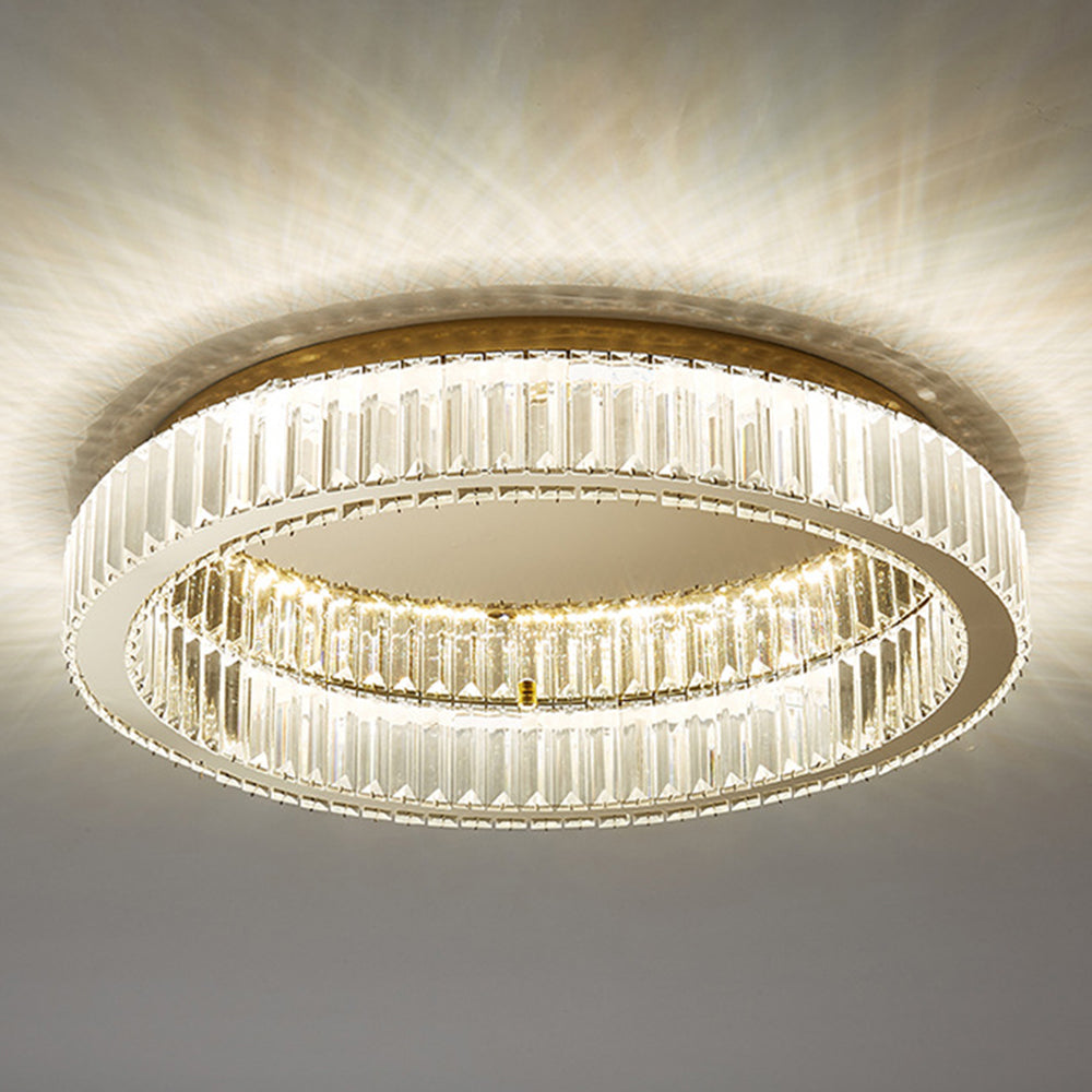Aure | Elegant Golden Crystal Ring Ceiling Light