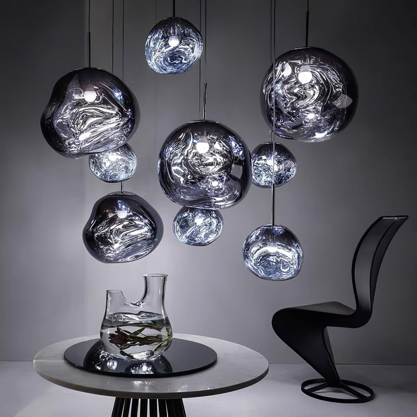 Kryntoch | Sculptural Fluidic Wave Ambient Drop Pendant Light