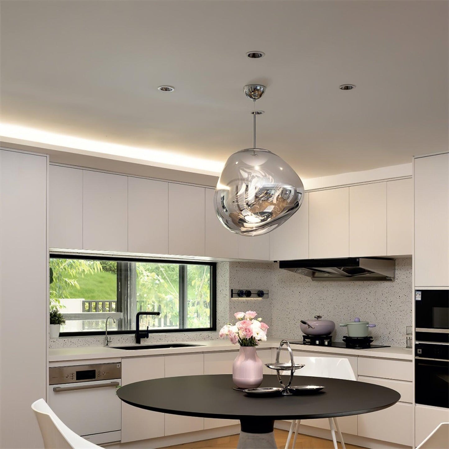 Kryntoch | Sculptural Fluidic Wave Ambient Drop Pendant Light