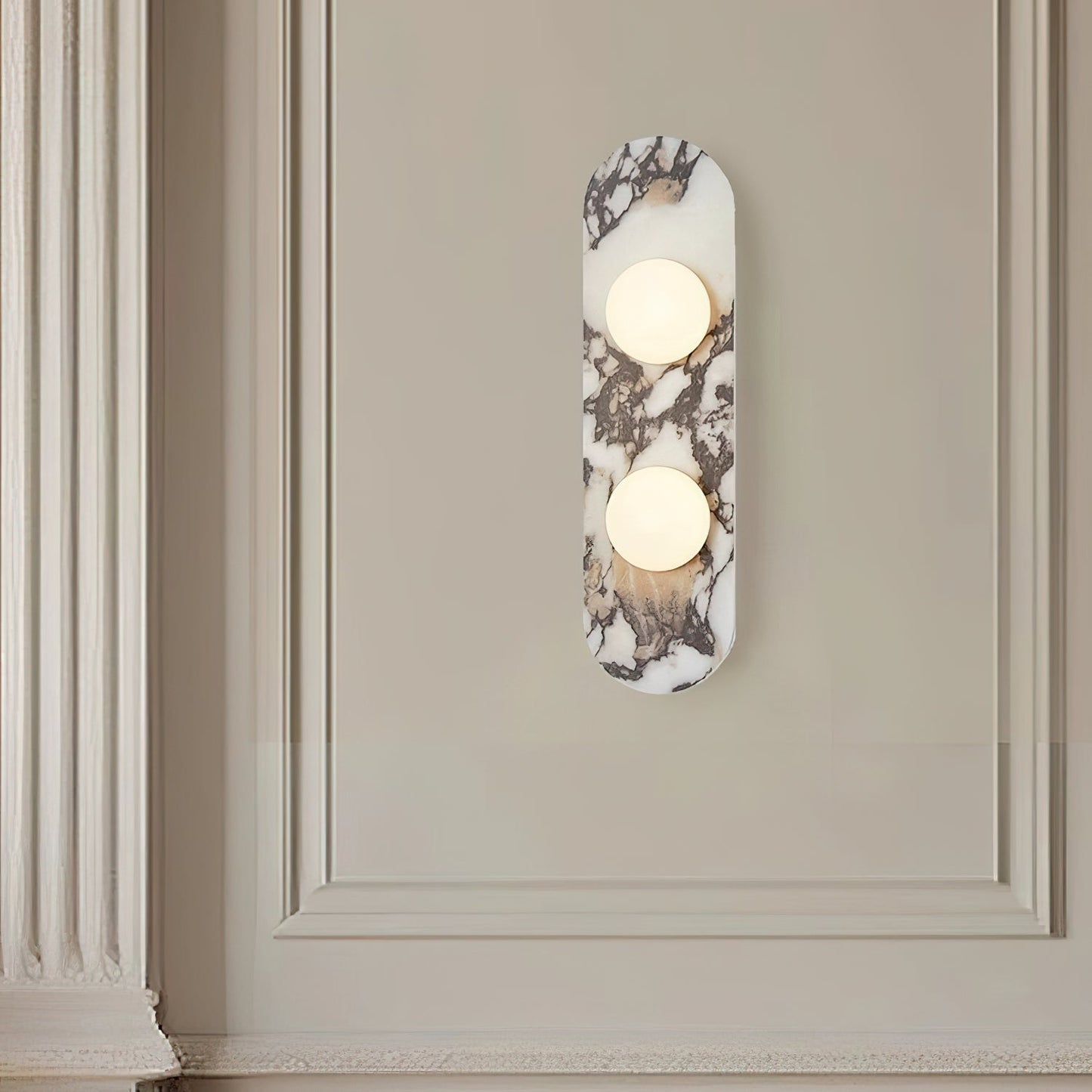 Solvintra | Italian Marble Sculptural Glass Globe Sconce Wall Light