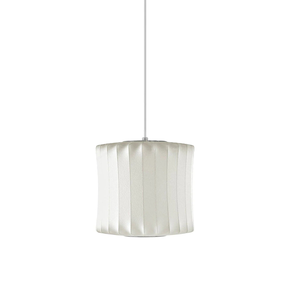 Vela | Mid Century Ribbed White Lantern Ceiling Light