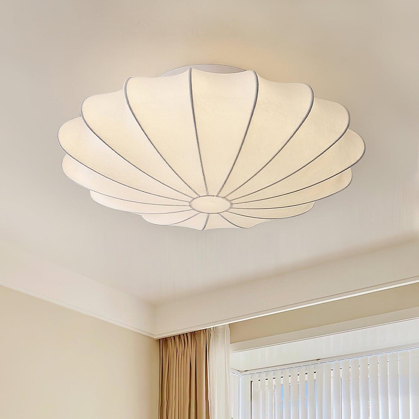Korisand | Mid-Century Geometric Sculptural Silk Mesh Ceiling Light