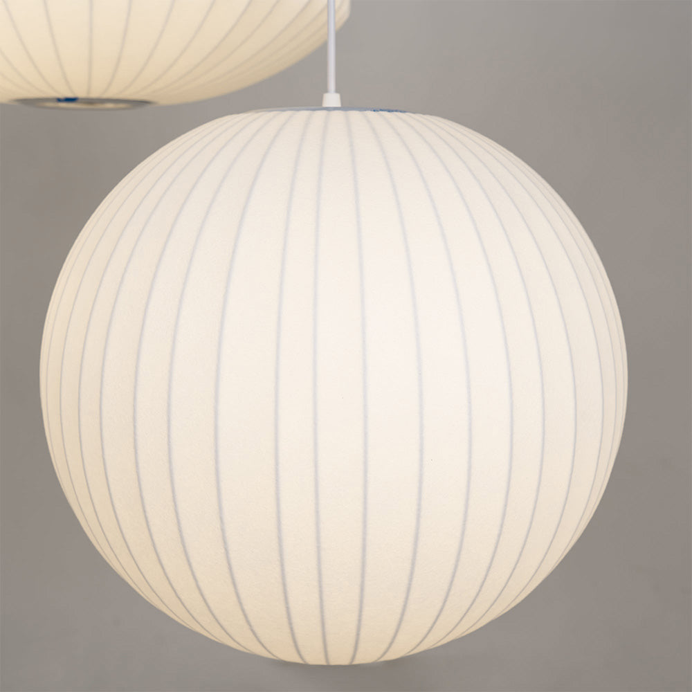 Vela | Mid Century Ribbed White Lantern Ceiling Light