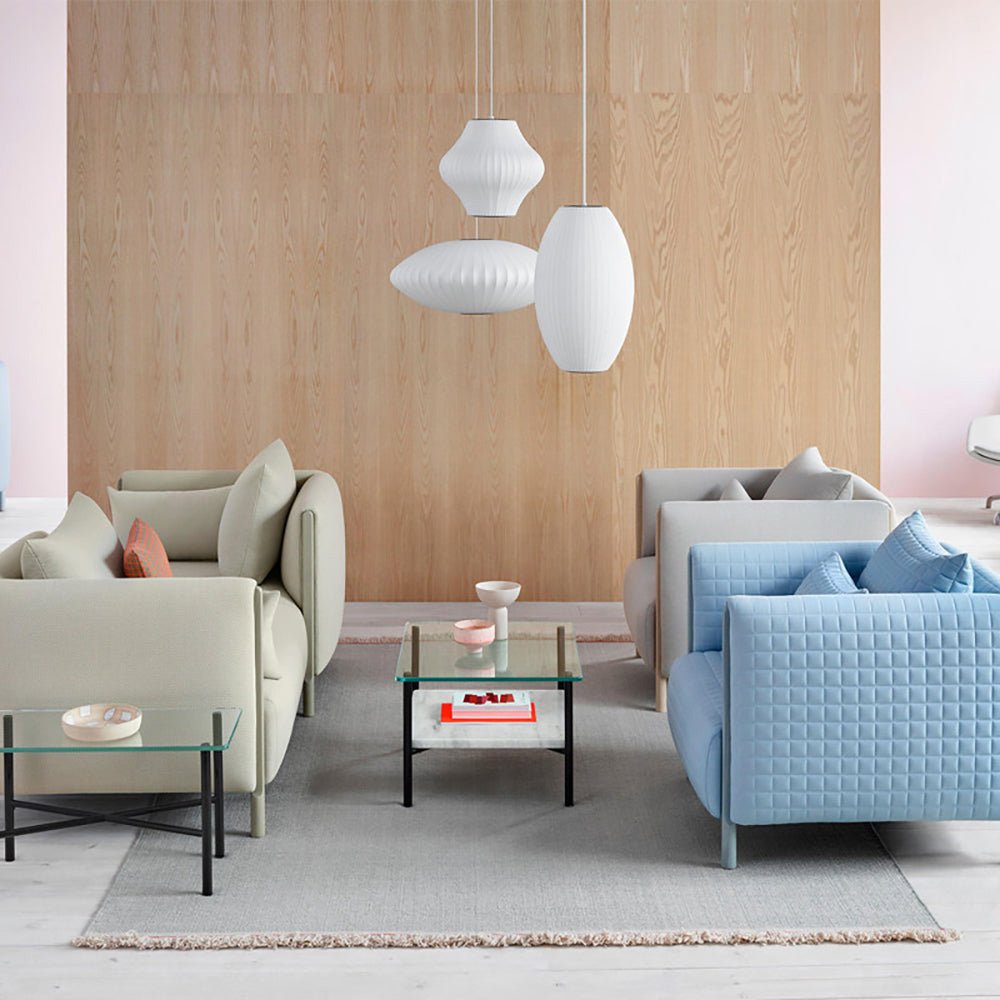 Vela | Mid Century Ribbed White Lantern Ceiling Light