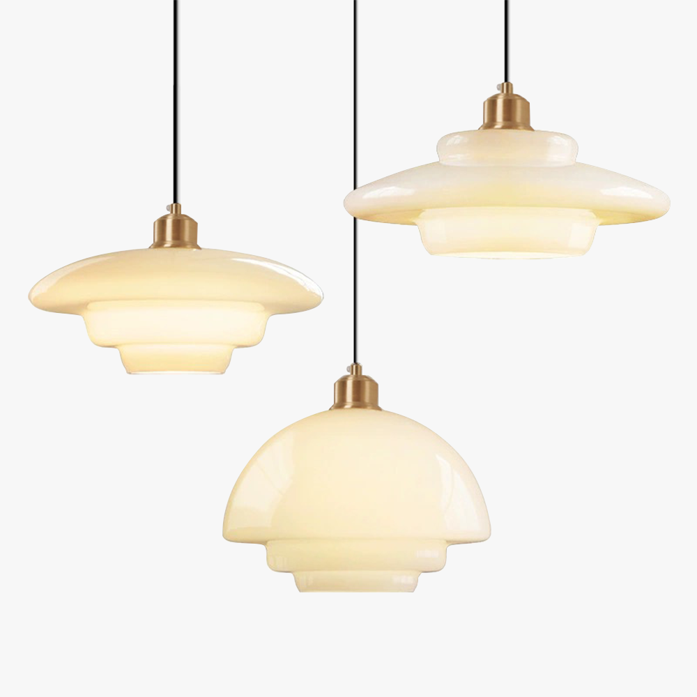 Vellum | Nordic Layered Opaque Glass Drop Pendant Light