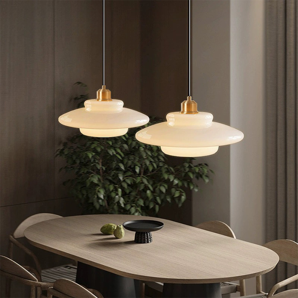 Vellum | Nordic Layered Opaque Glass Drop Pendant Light