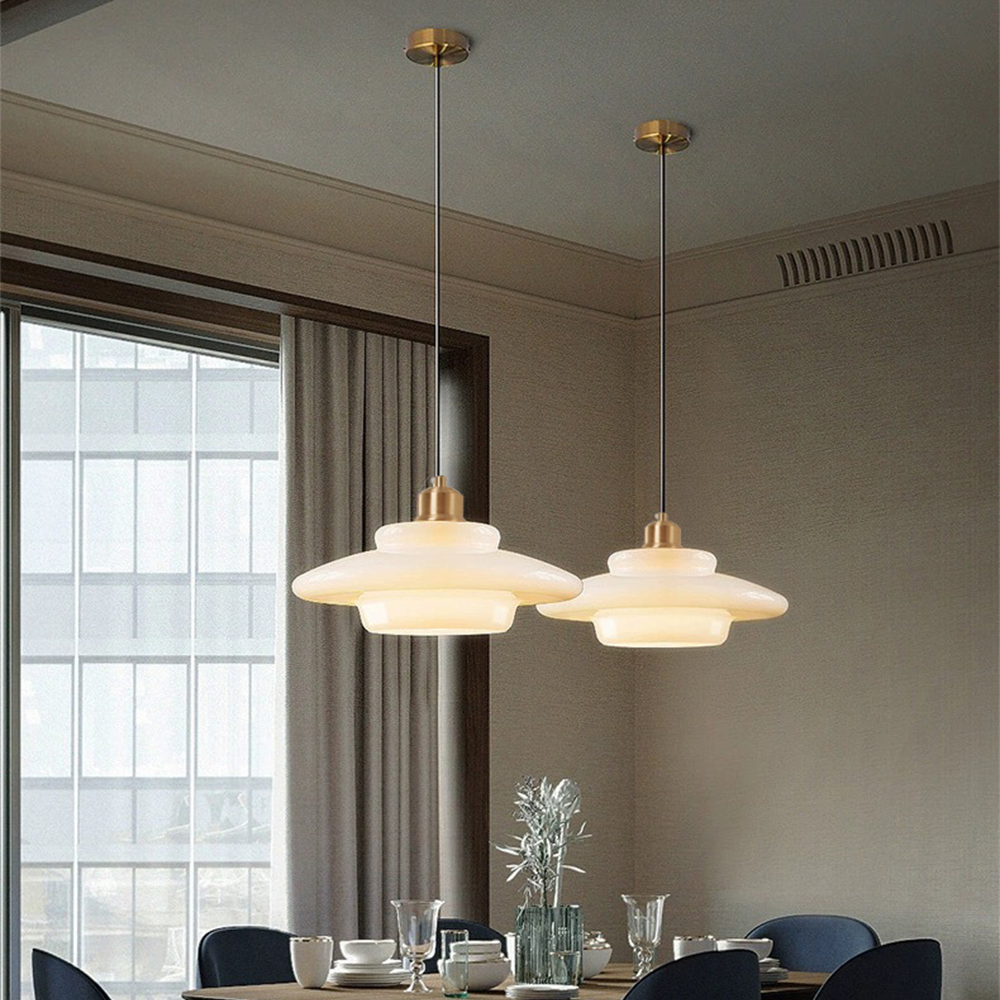 Vellum | Nordic Layered Opaque Glass Drop Pendant Light