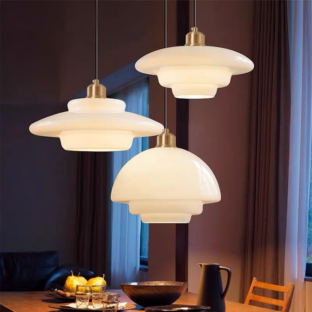 Vellum | Nordic Layered Opaque Glass Drop Pendant Light