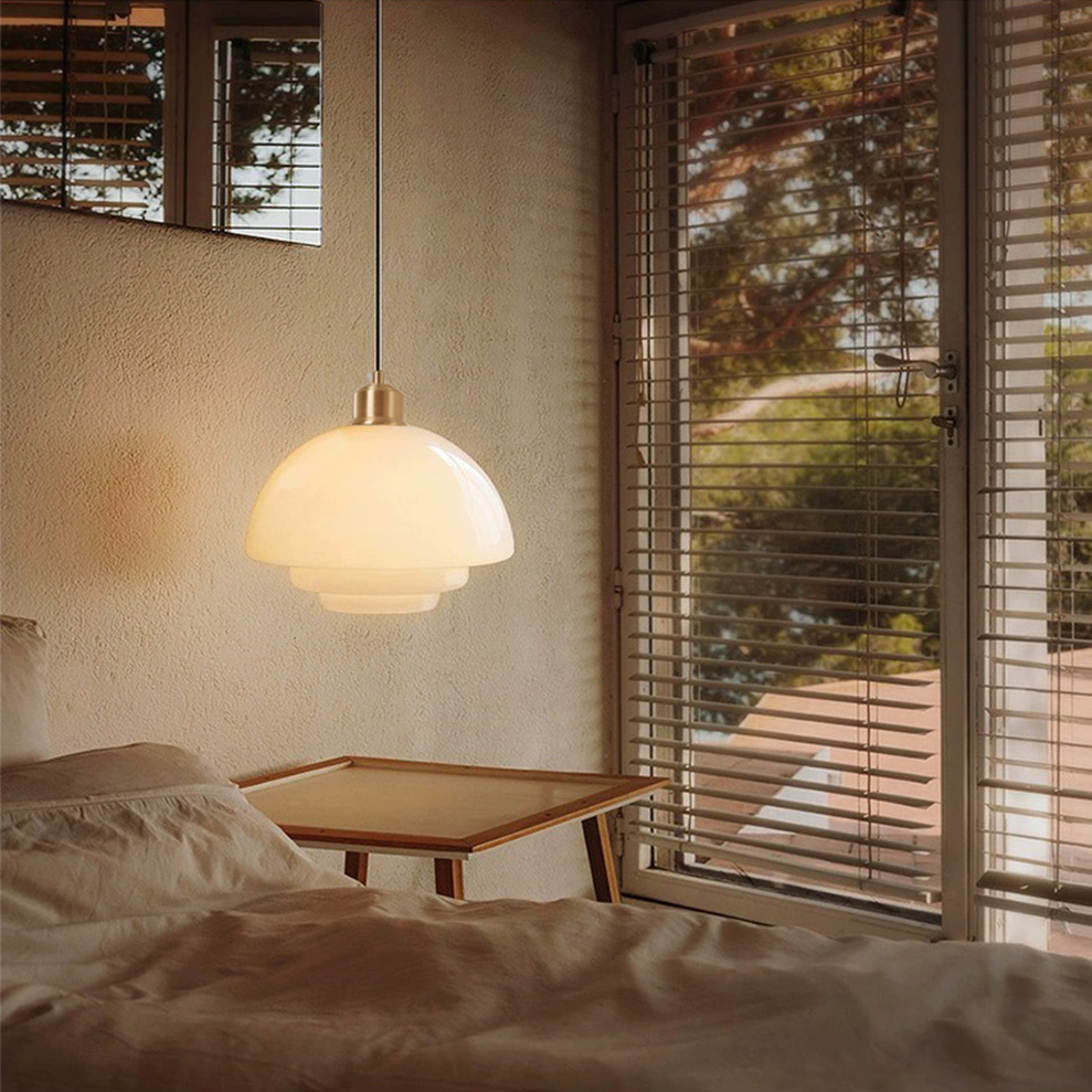 Vellum | Nordic Layered Opaque Glass Drop Pendant Light