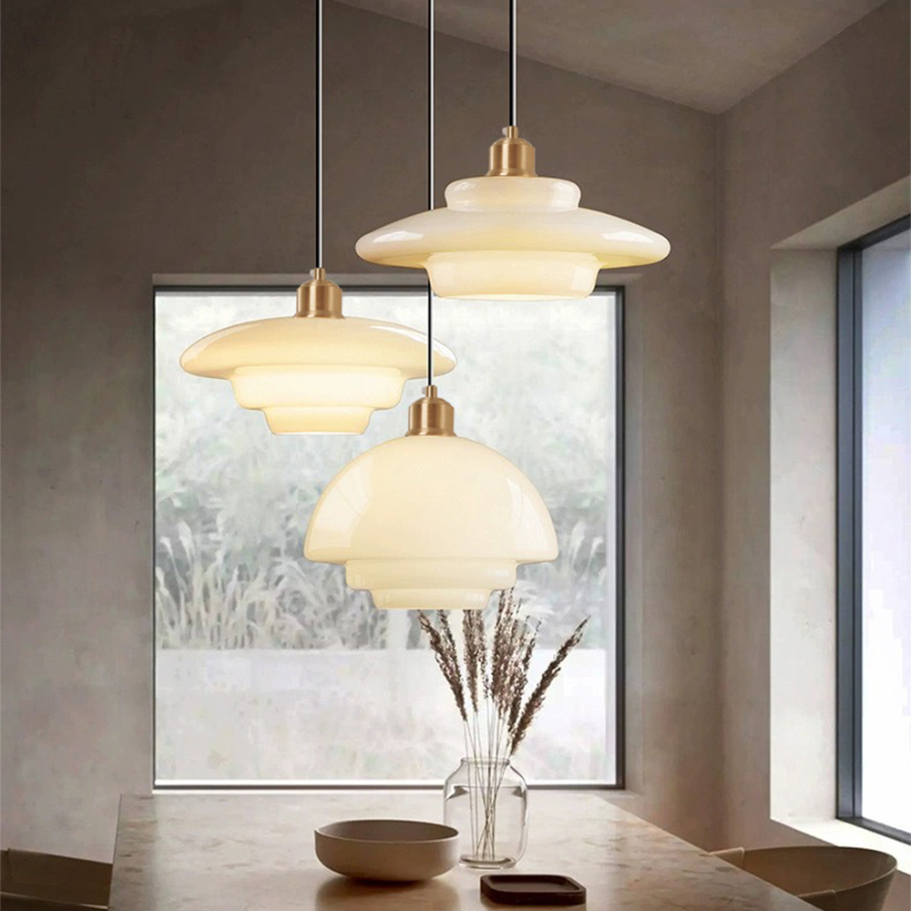 Vellum | Nordic Layered Opaque Glass Drop Pendant Light
