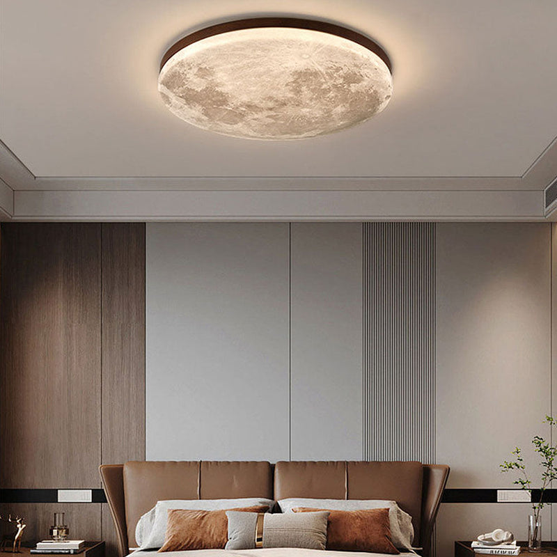 Lunis | Realistic Moon Texture Flush Mount Ceiling Light