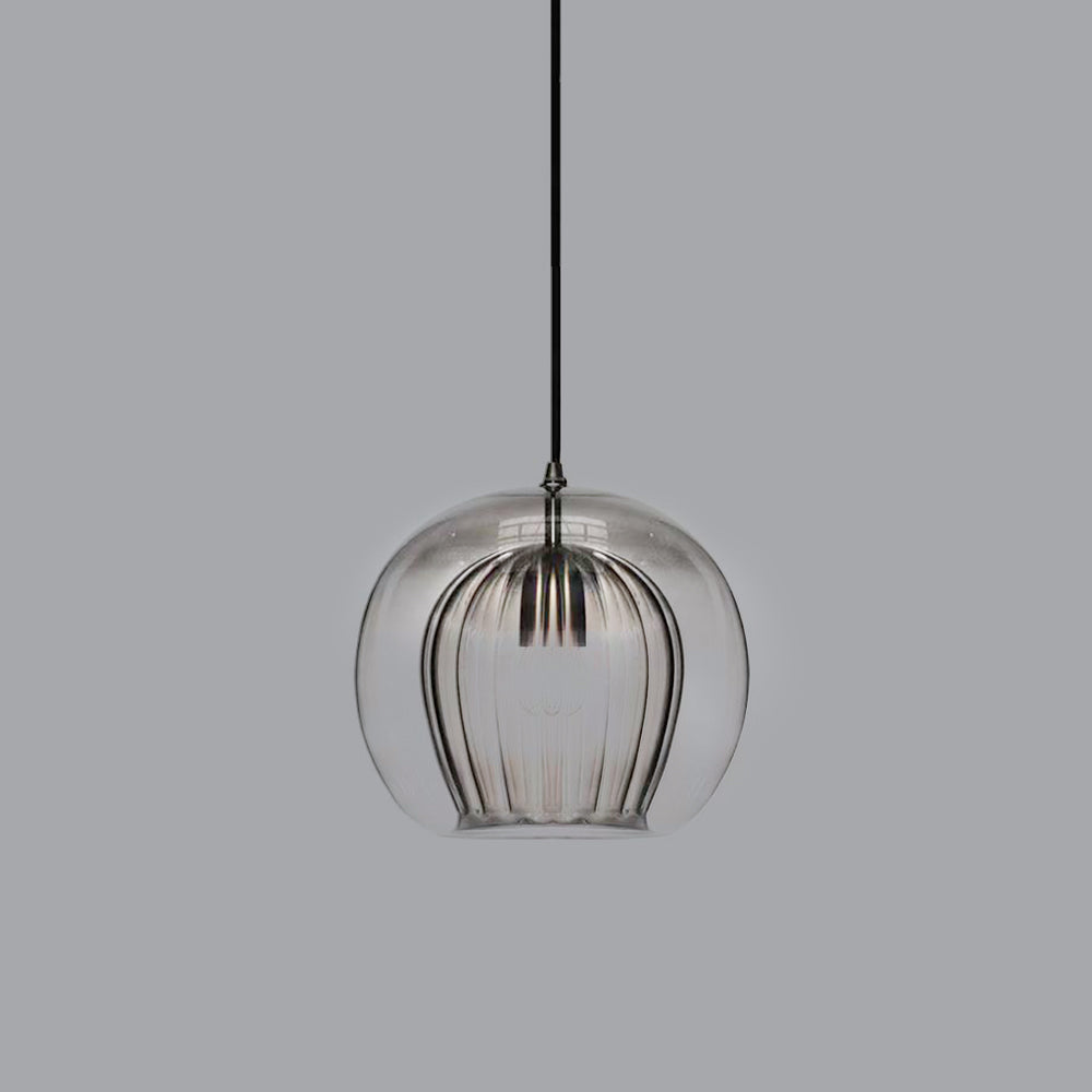 Orbia | Contemporary Ribbed Globe Drop Pendant Light