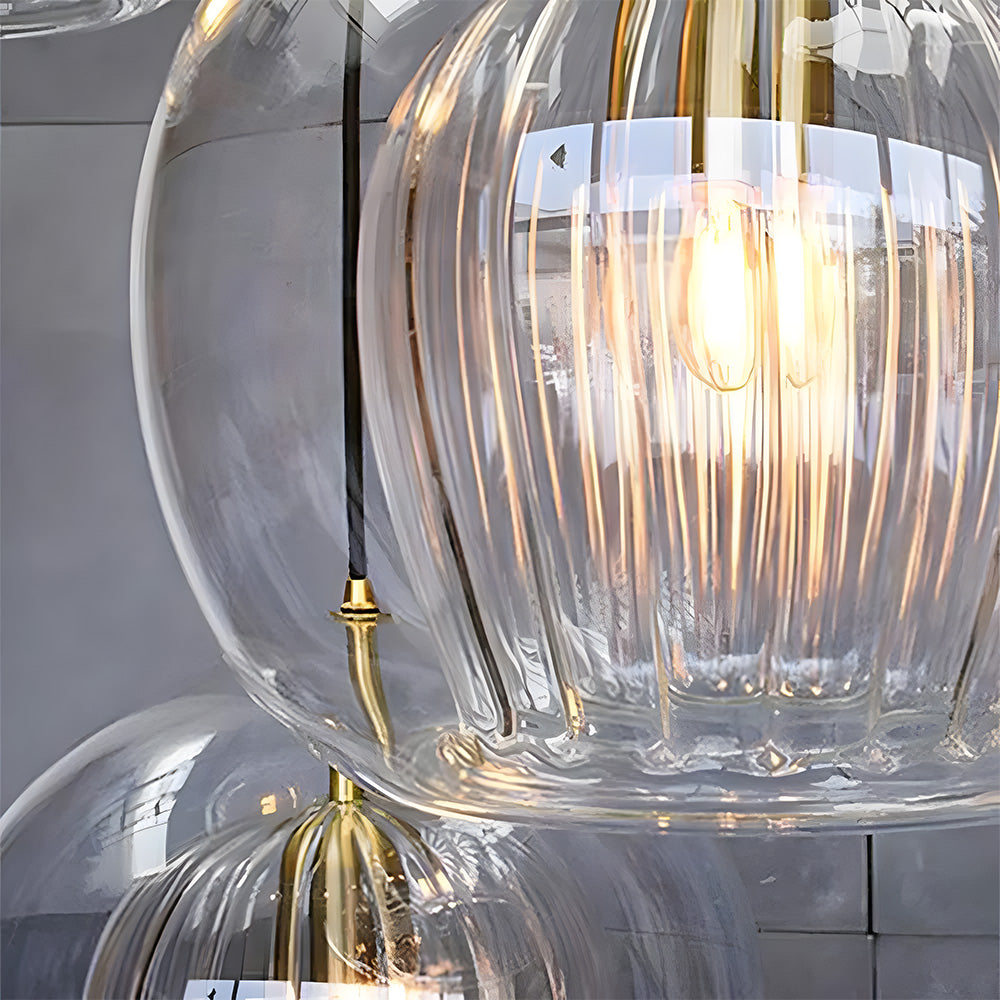 Orbia | Contemporary Ribbed Globe Drop Pendant Light