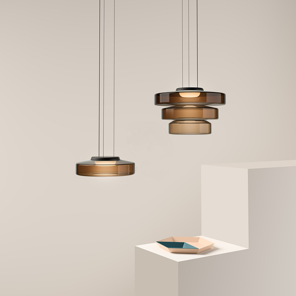 Ambera | Sleek Translucent Tiered Glass Pendant Lamp