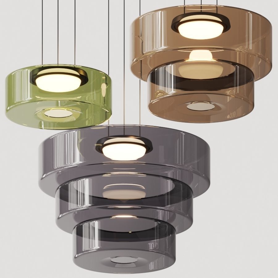 Ambera | Sleek Translucent Tiered Glass Pendant Lamp