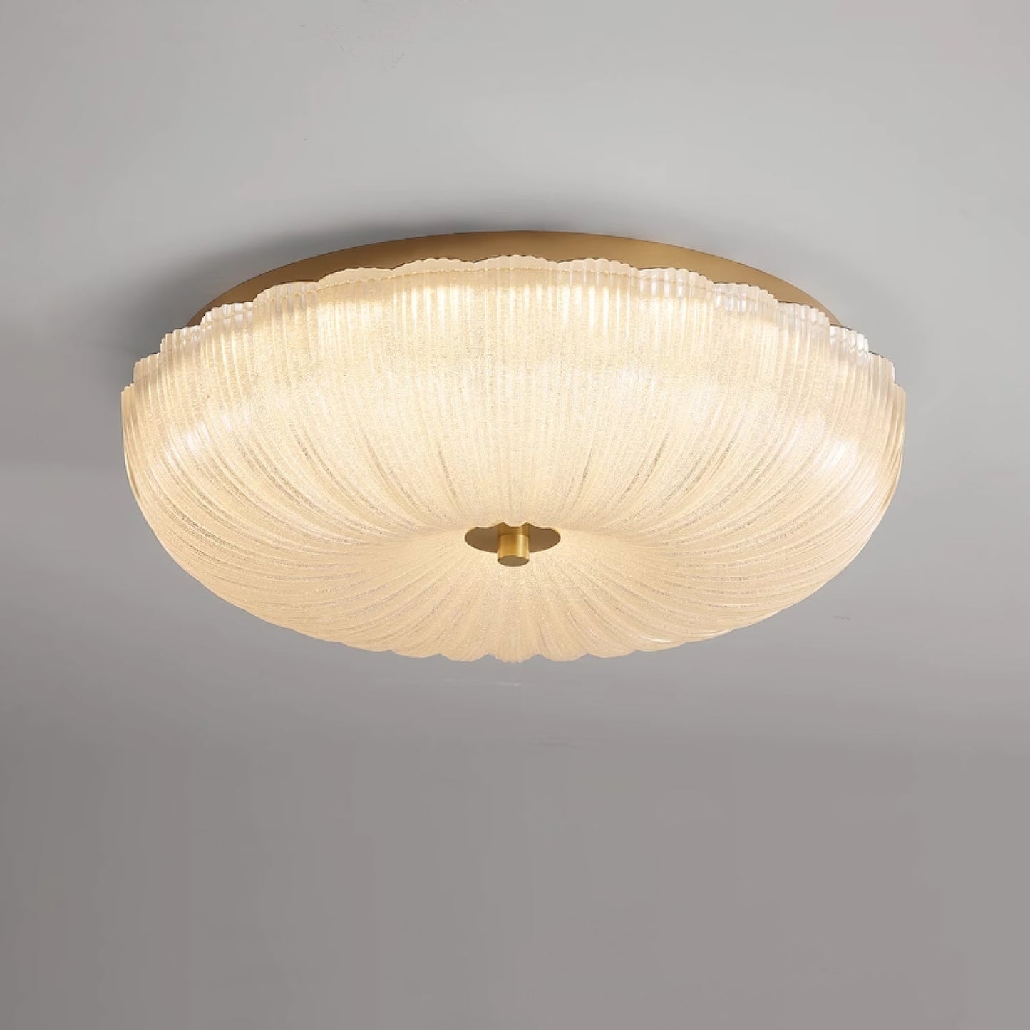 Halo | Elegant Textured Ripple Glass Ceiling Light