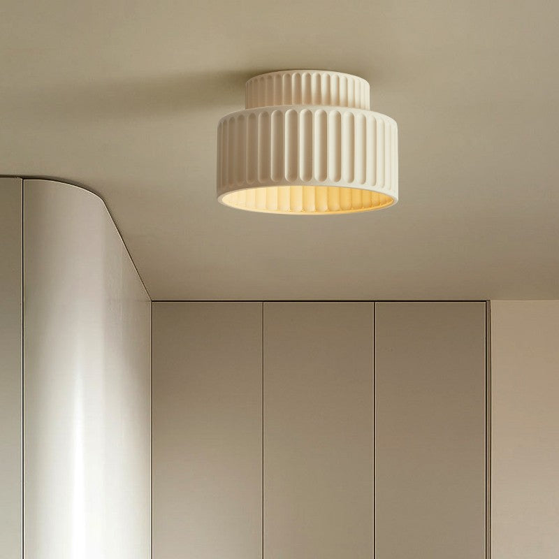 Ceramis | Modern Ribbed Resin Flush Mount Ceiling Light