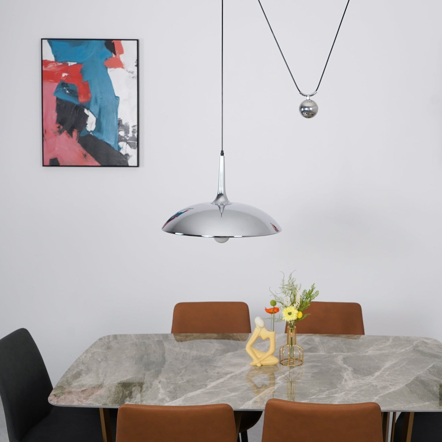 Zandorox | Dome Midcentury Counterweight Pendant Light