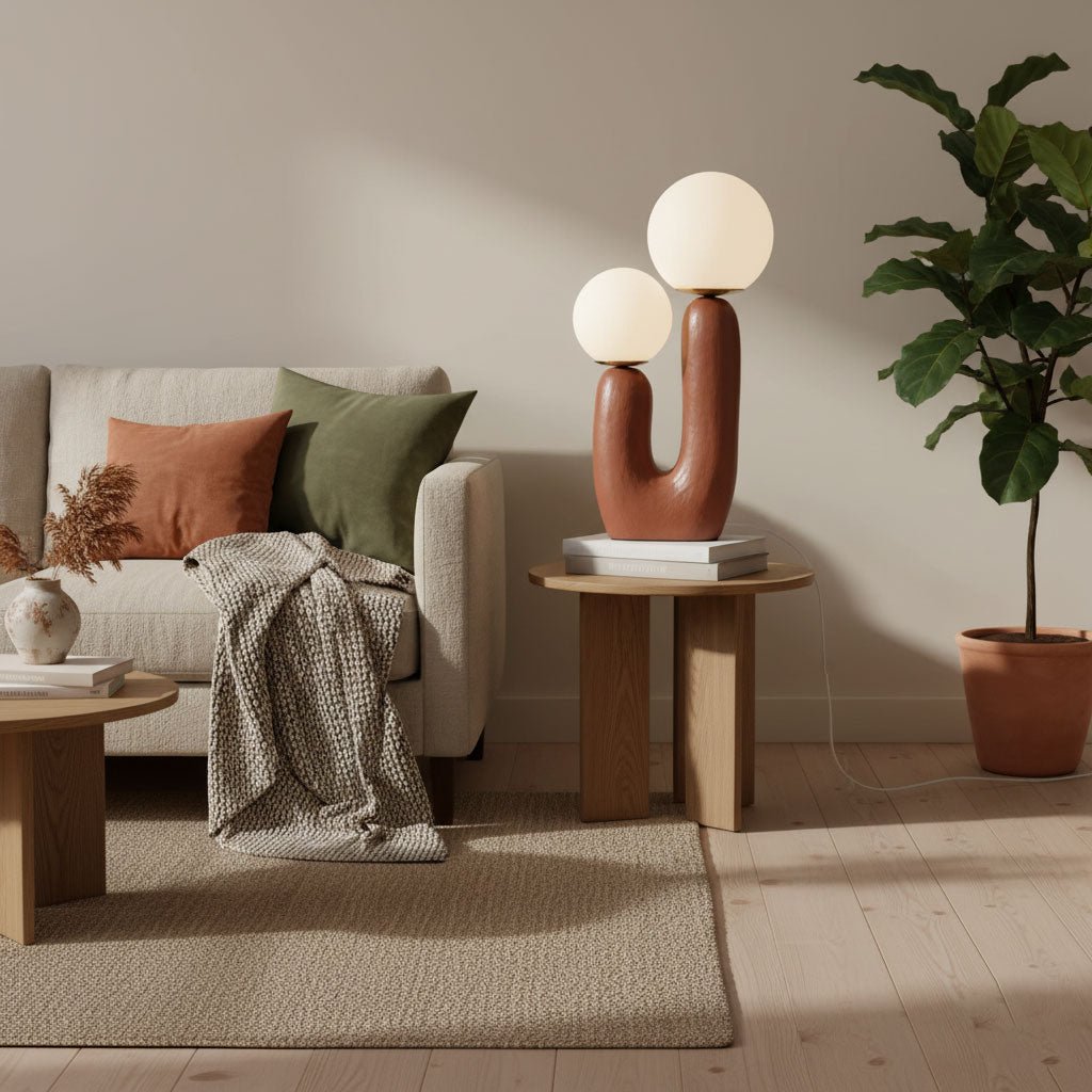 Corisande | Avant Garde Rough Sculptural Glass Globe Table Lamp