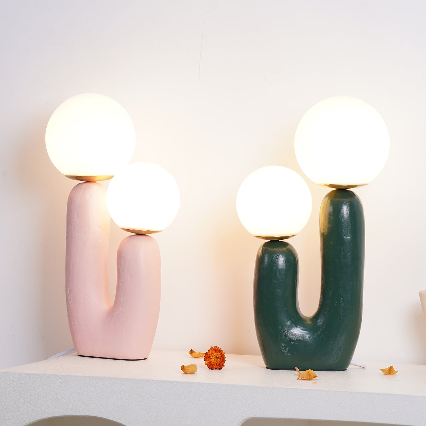 Corisande | Avant Garde Rough Sculptural Glass Globe Table Lamp