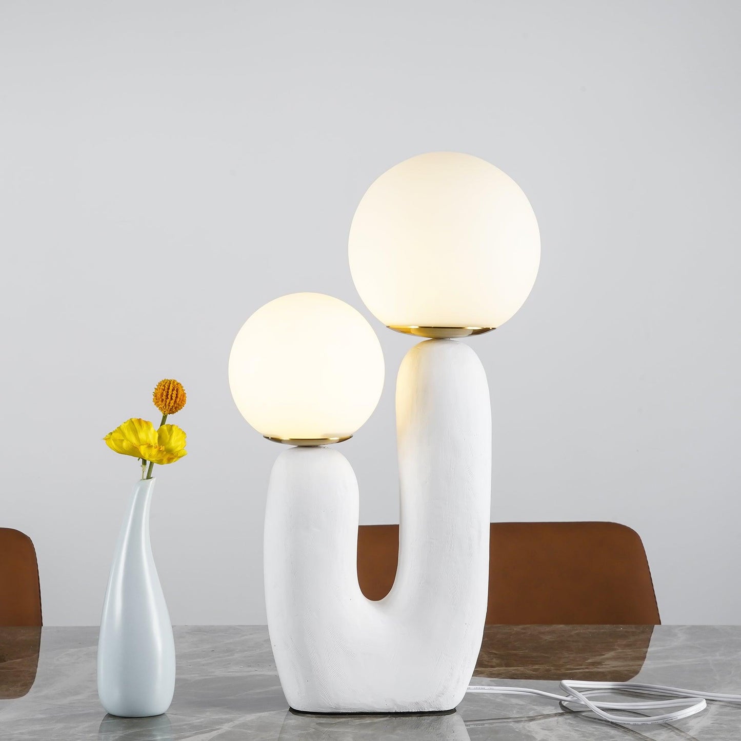Corisande | Avant Garde Rough Sculptural Glass Globe Table Lamp
