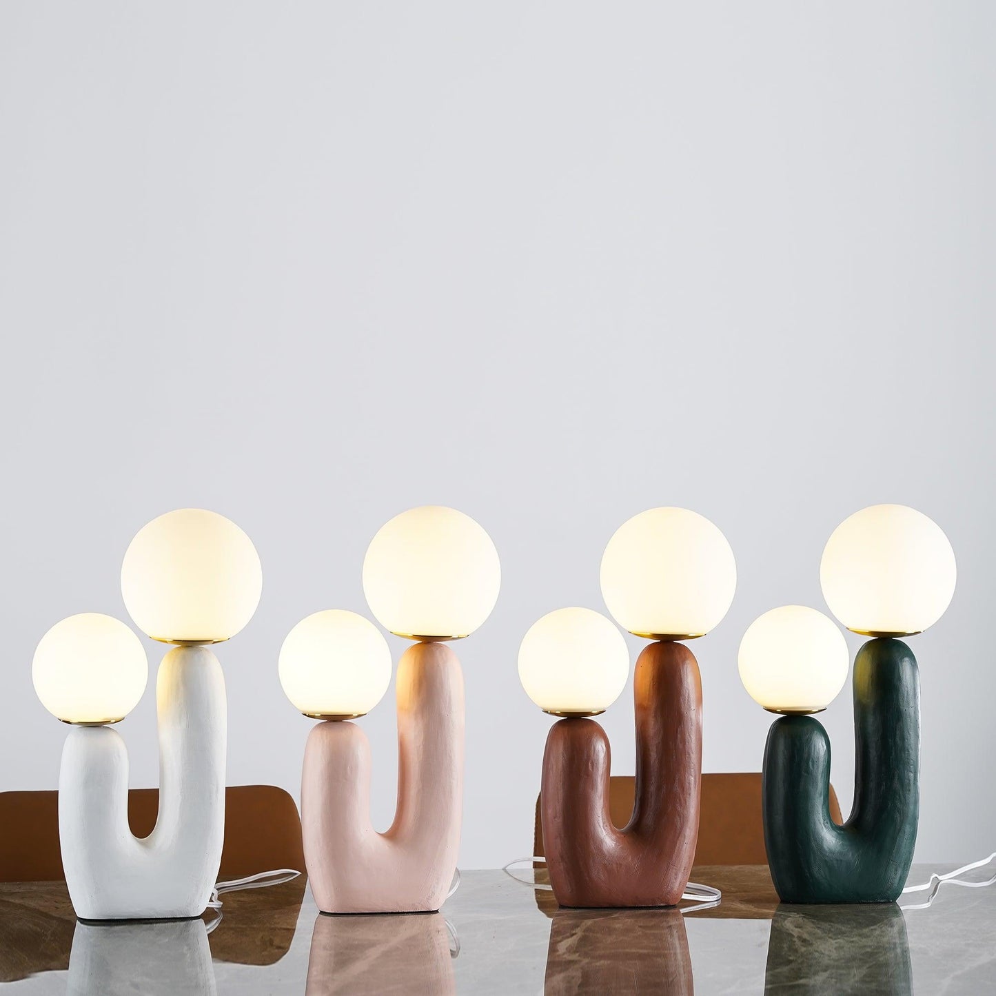 Corisande | Avant Garde Rough Sculptural Glass Globe Table Lamp