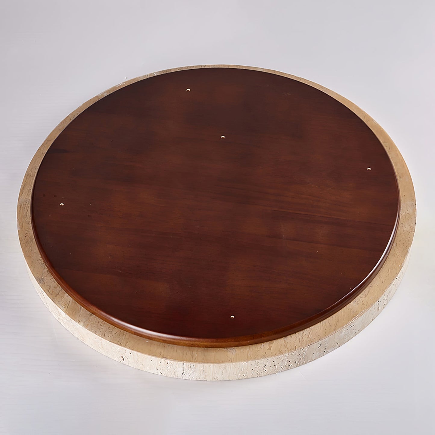 Aeristhos | Minimalist Hand Carved Round Travertine Stone Ceiling Light