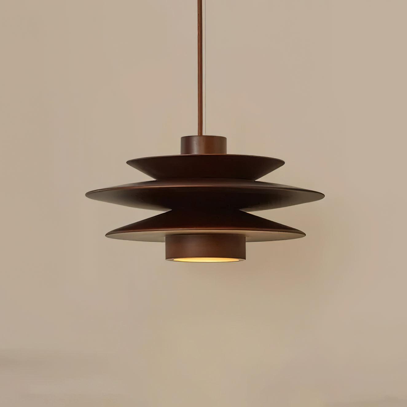 Aerislys | Mid Century Tiered Wood Discs Pendant Light