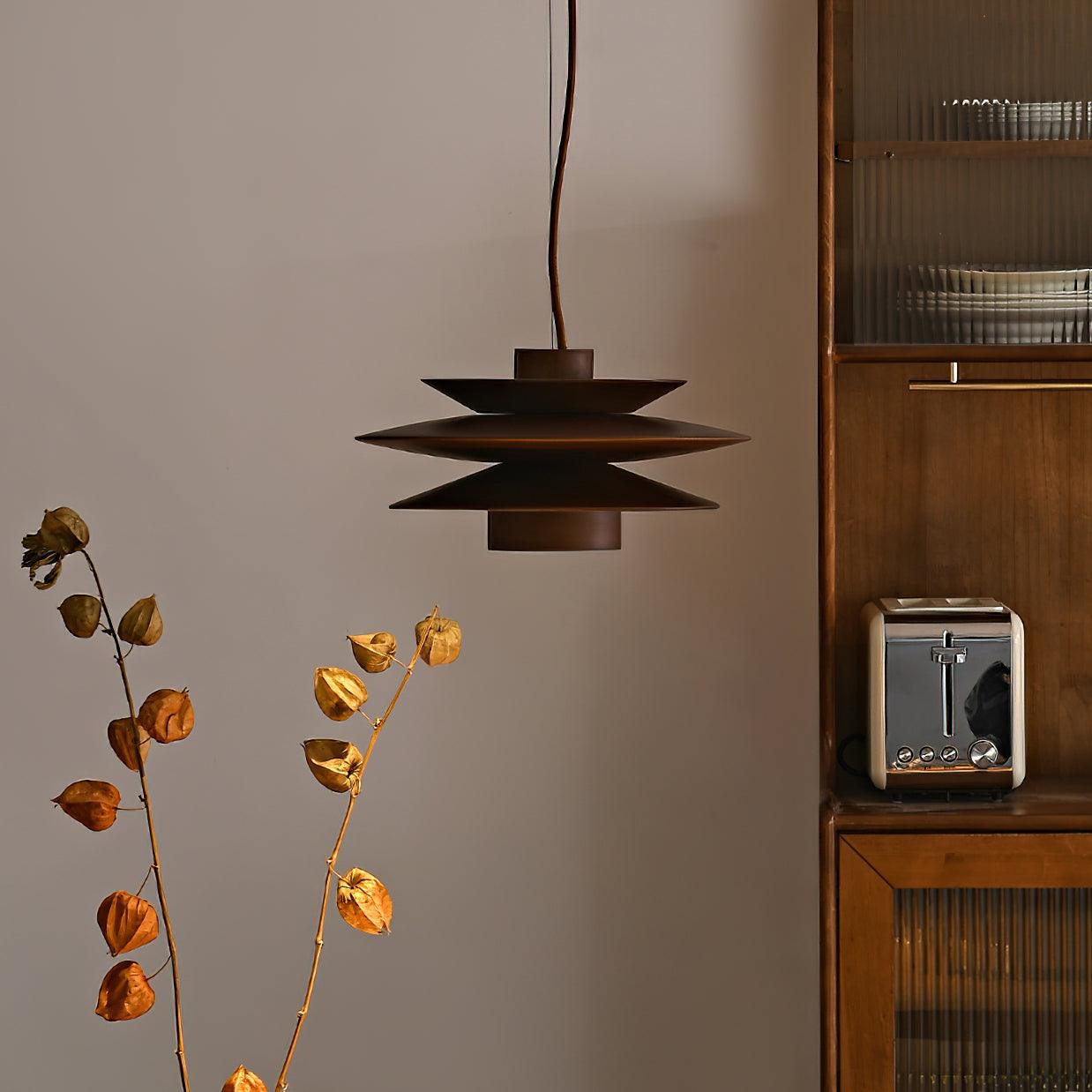 Aerislys | Mid Century Tiered Wood Discs Pendant Light