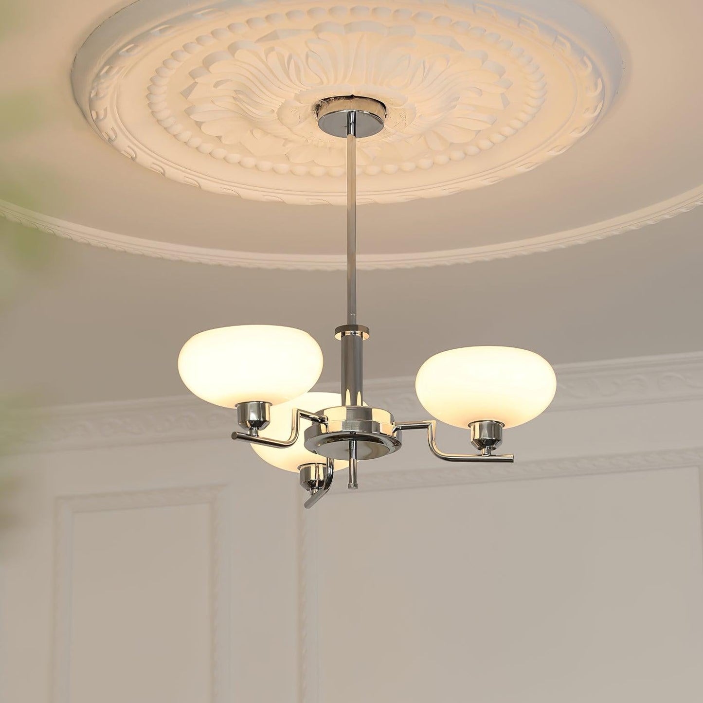 Sythos | Spherical Glass Globe Brass Frame Celestial Chandelier