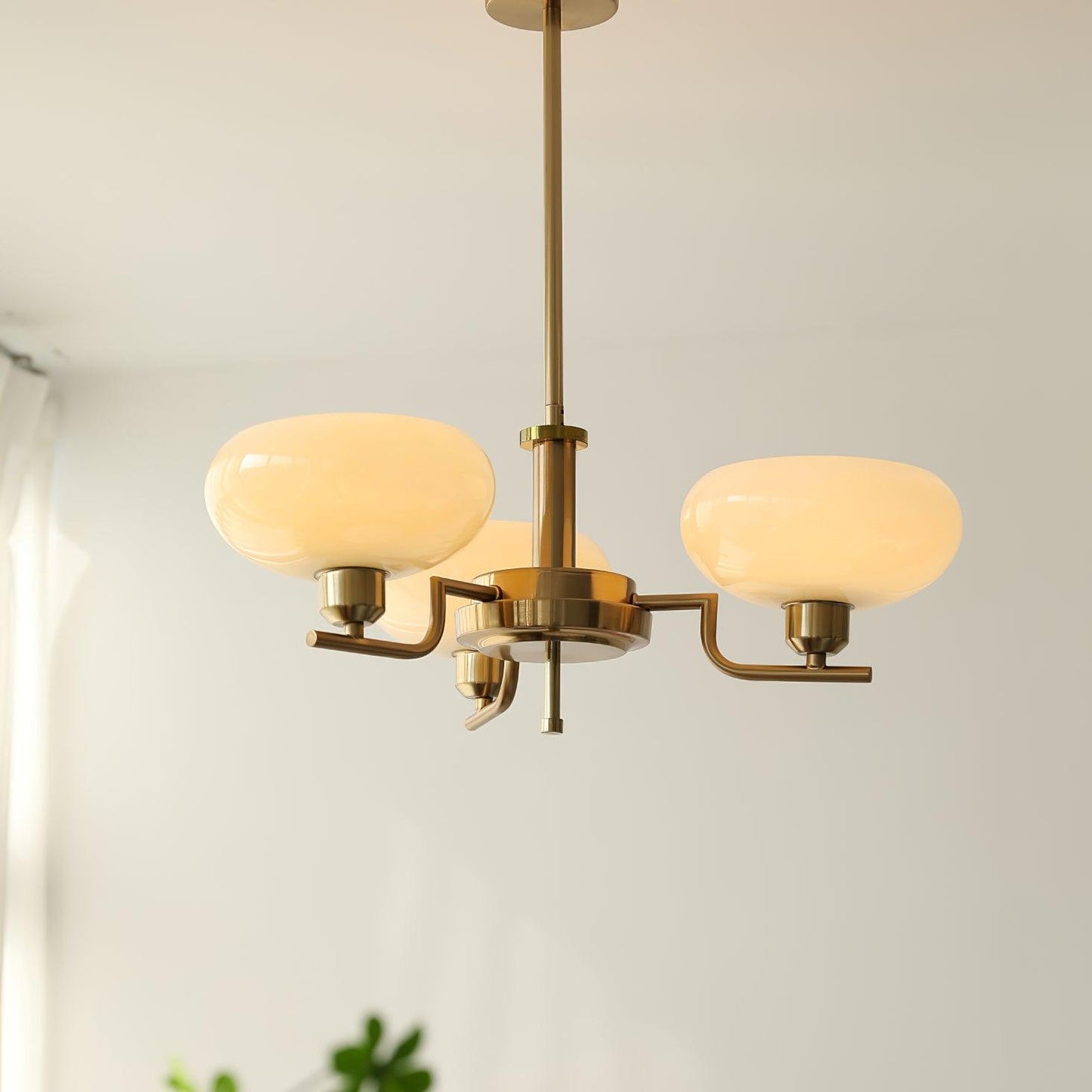 Sythos | Spherical Glass Globe Brass Frame Celestial Chandelier