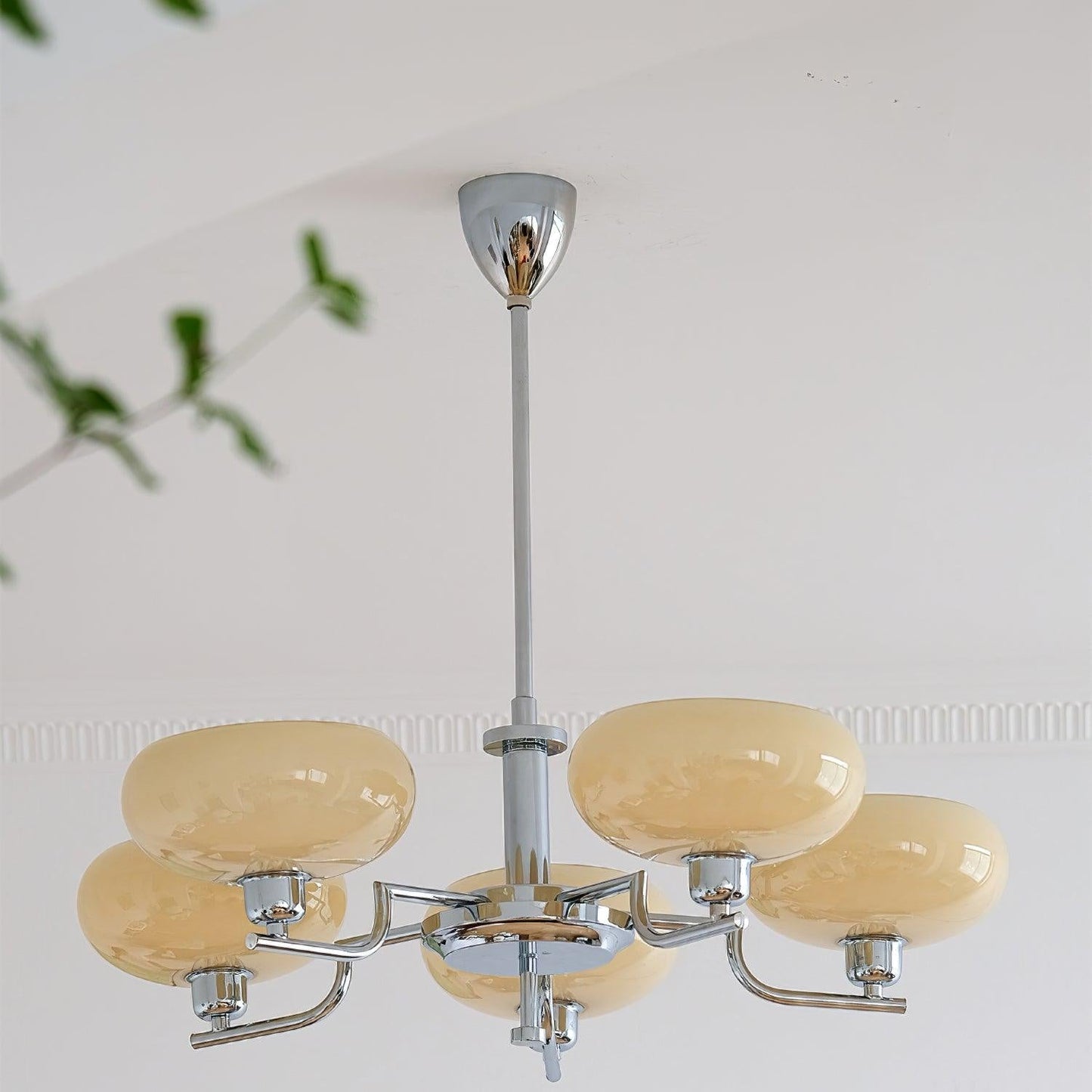 Sythos | Spherical Glass Globe Brass Frame Celestial Chandelier