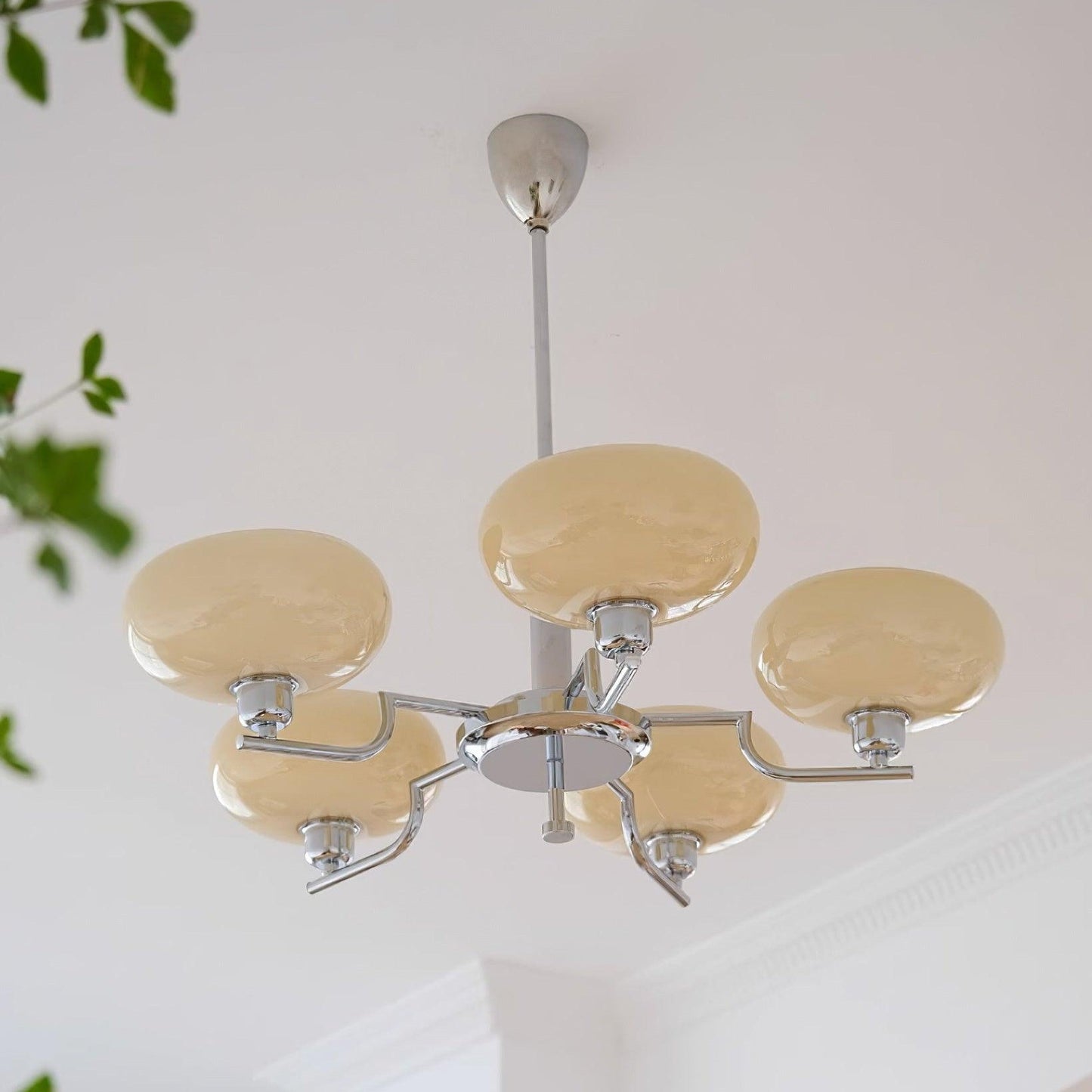 Sythos | Spherical Glass Globe Brass Frame Celestial Chandelier