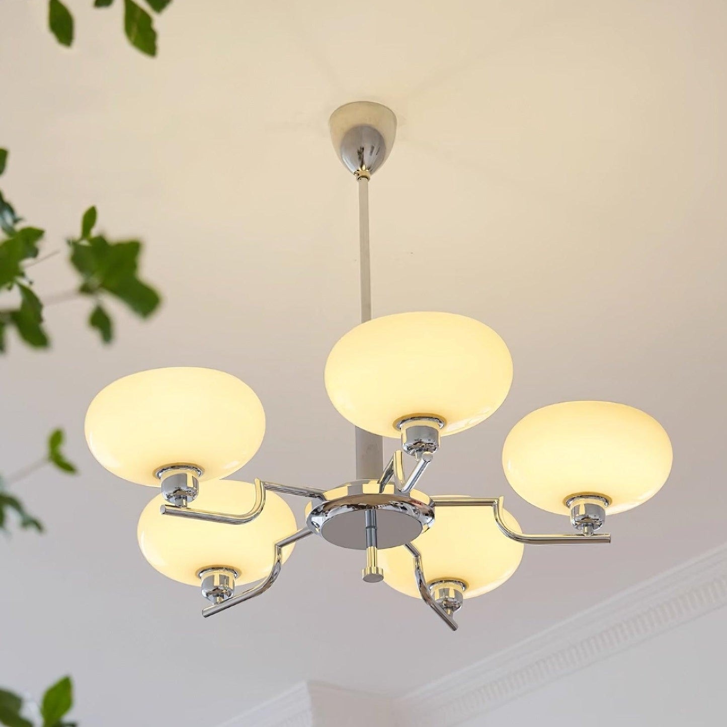 Sythos | Spherical Glass Globe Brass Frame Celestial Chandelier