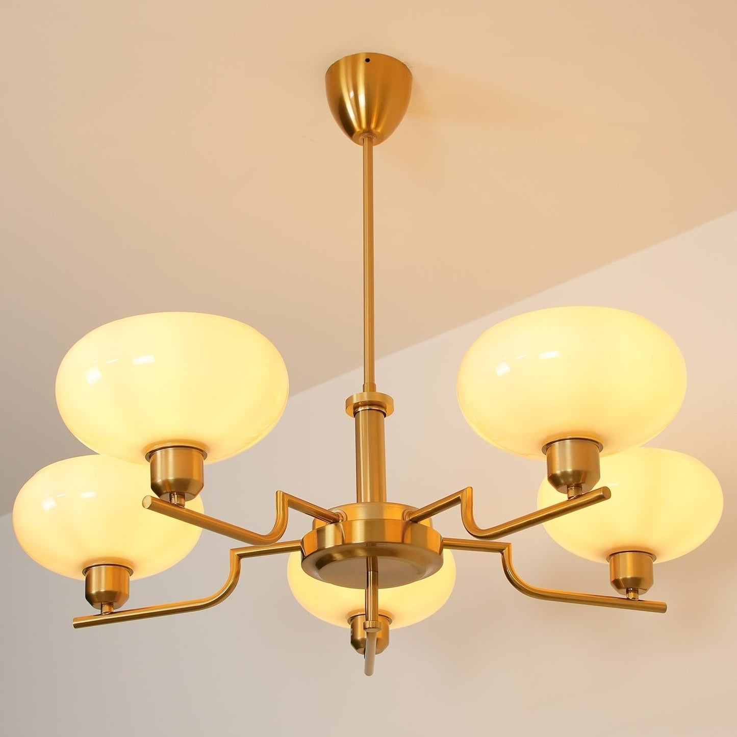 Sythos | Spherical Glass Globe Brass Frame Celestial Chandelier