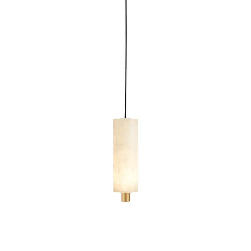 Lythara | Linear Minimalist Alabaster Stone Column Pendant Light