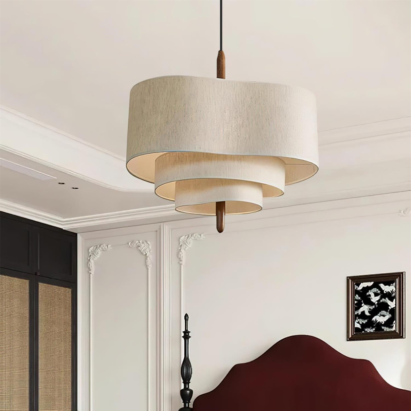 Elow | Modern Scandi Pleated Fabric Drum Pendant Light
